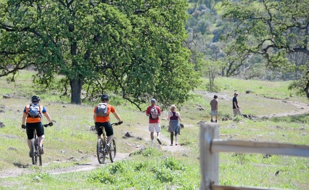 Photo of bicyclists on trail in Upper Bidwell Park.